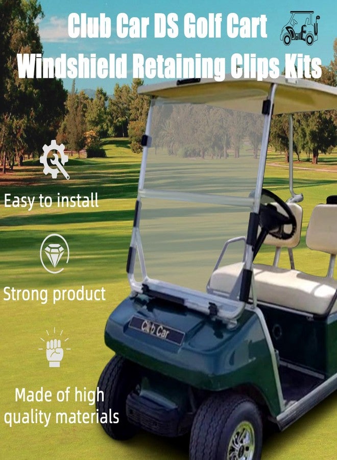 Drive-up Golf Cart Windshield Clips, Club Car Windshield Retaining Clips Kit for Club Car DS 1982-2000.4 Golf Carts, DS Windshield Flex Hinge, Sash Clips OEM 102005801, 102005901 - Image 2